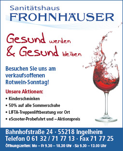 Verkaufsoffener Sonntag zum Rotweinfest in Ingelheim